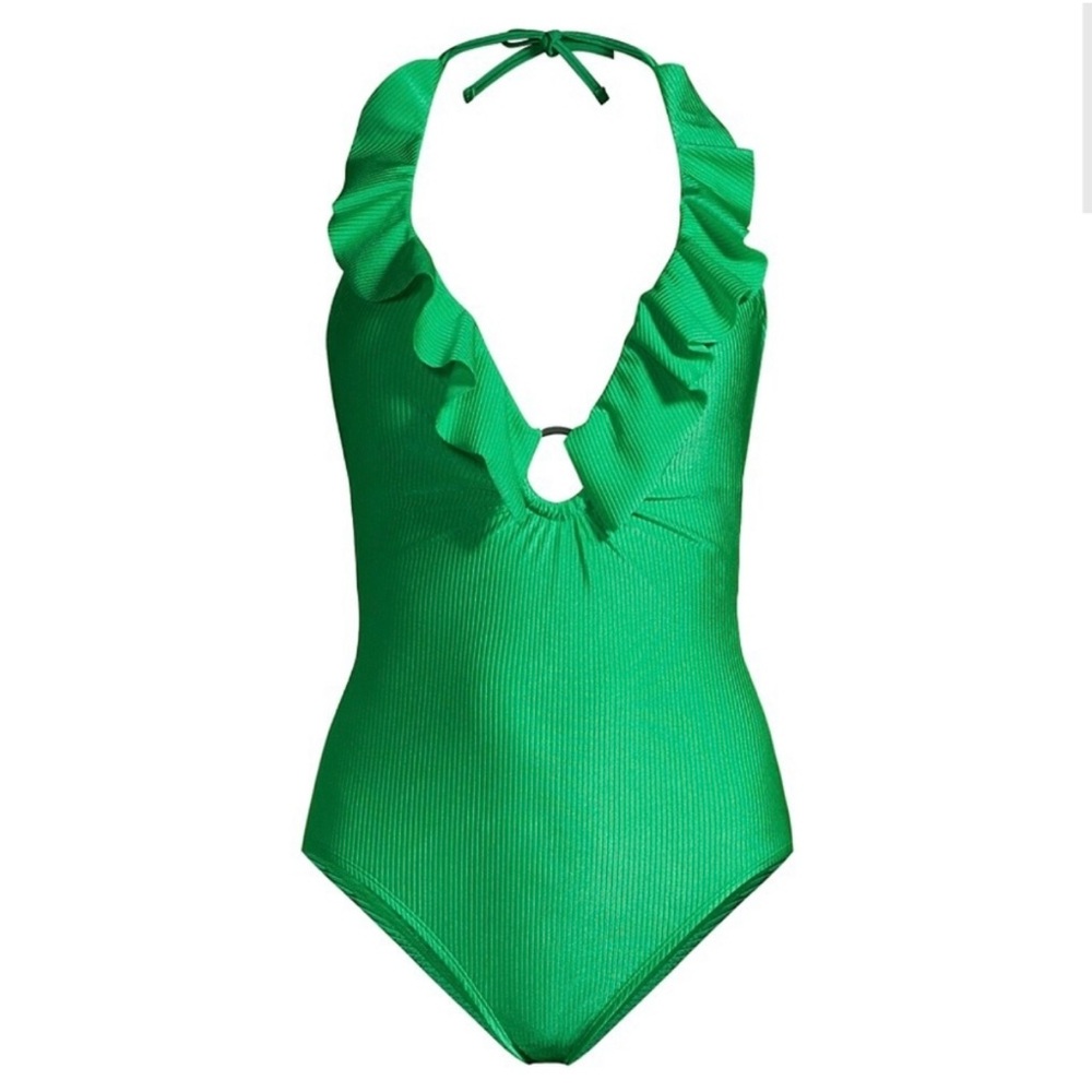 LIKE NEW Lilly Pulitzer Santiana Swimsuit Agave Green 16